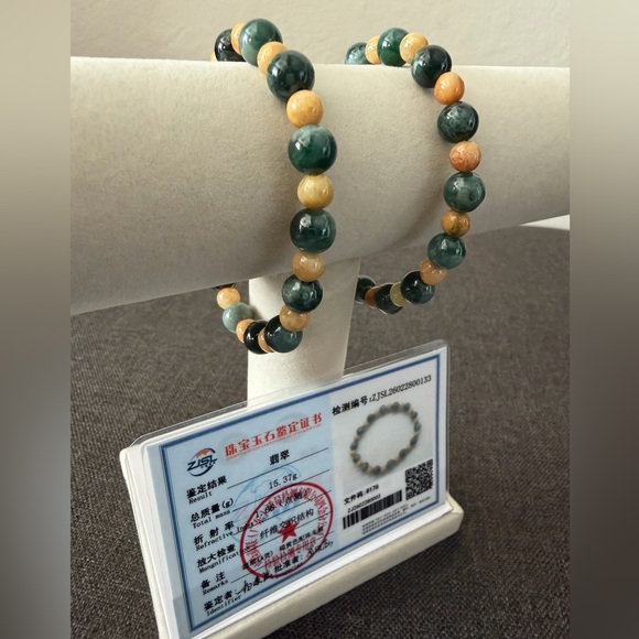 💯% 2 Pieces Jade Beaded Bracelets - Picture 3 of 6